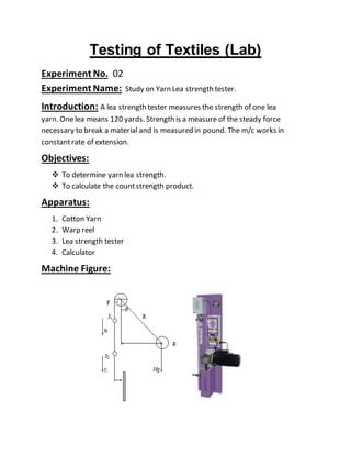 lea yarn strength test